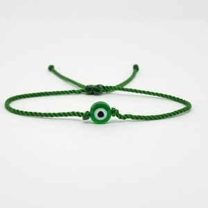 Evil eye bracelet green SINGLE string wristband money bracelet luck & protective